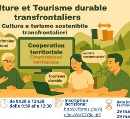 annonce de l'atelier thématique 5 ALCOTRA Culture et tourisme durable transfrontaliers