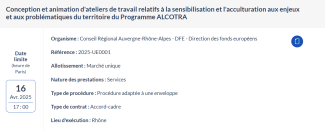 Conception et animation d’ateliers de travail sur la sensibilisation et l’acculturation aux enjeux et problématiques du territoire du Programme ALCOTRA 