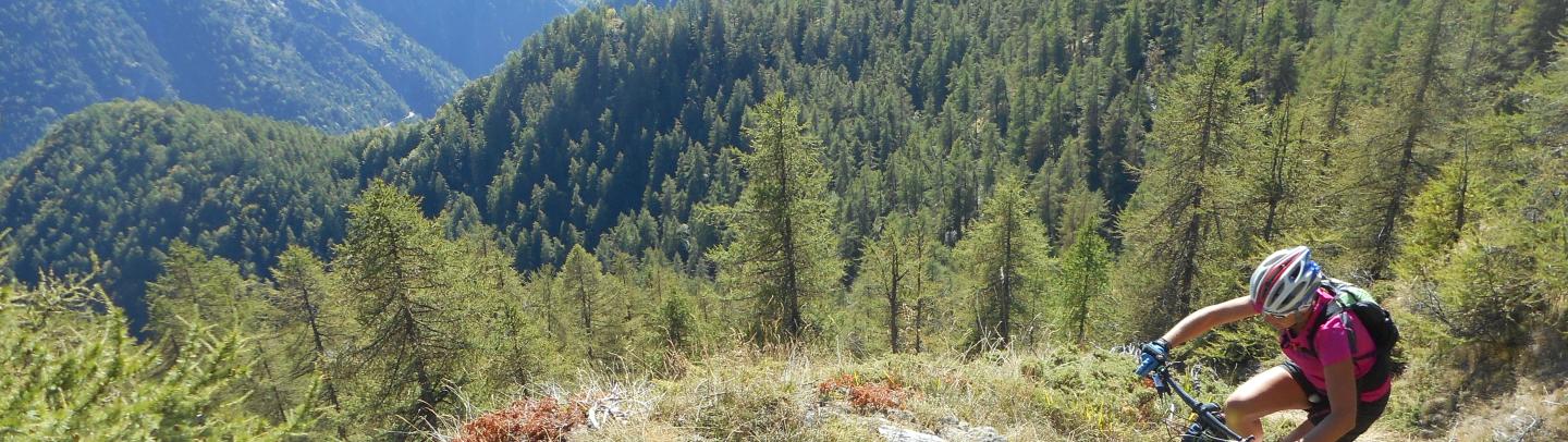 Cycliste en montagne