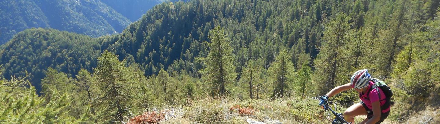 Cycliste en montagne